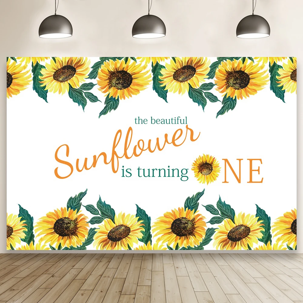 

Мультяшный Подсолнух пол раскрываемый фон для студийной фотосъемки дети первый день Рождения Вечеринка фотография Фон Baby Shower баннер стенд