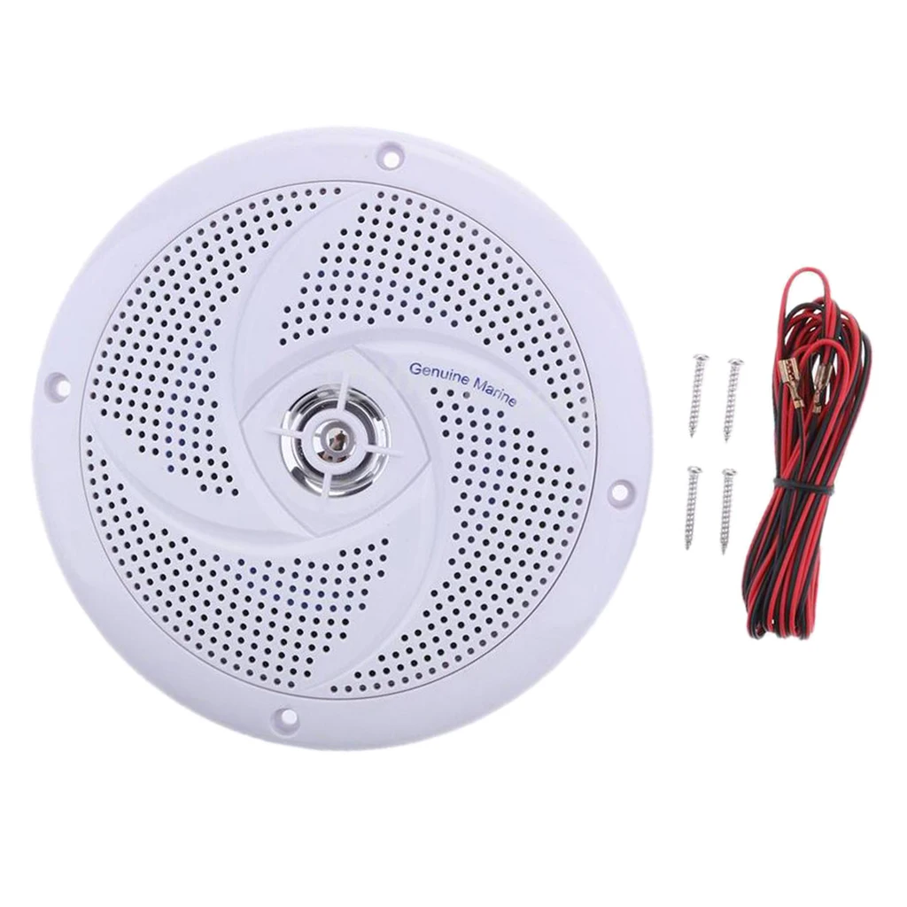 

White 6.5 Inch Waterproof Marine Boat Audio Stereo Speakers Round Flush