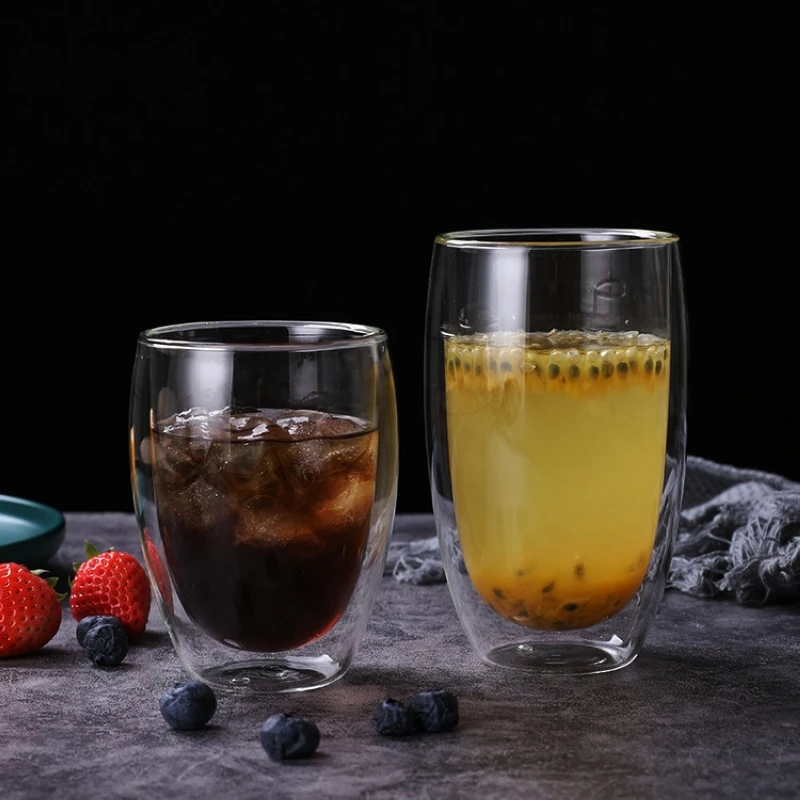 350/450 мл с двойными стенками чашки для молока кофе хорошее холодной воды пива Чай