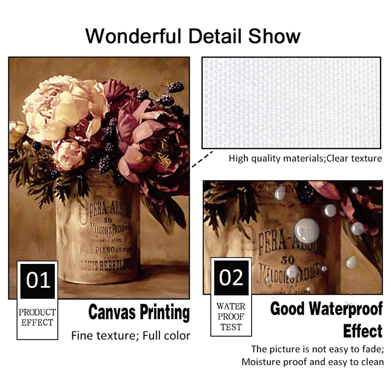 

Flower Book Print Retro Home Decor Nordic Canvas Painting Wall Art Picture Living Room Poster Vintage Art Decor Painting