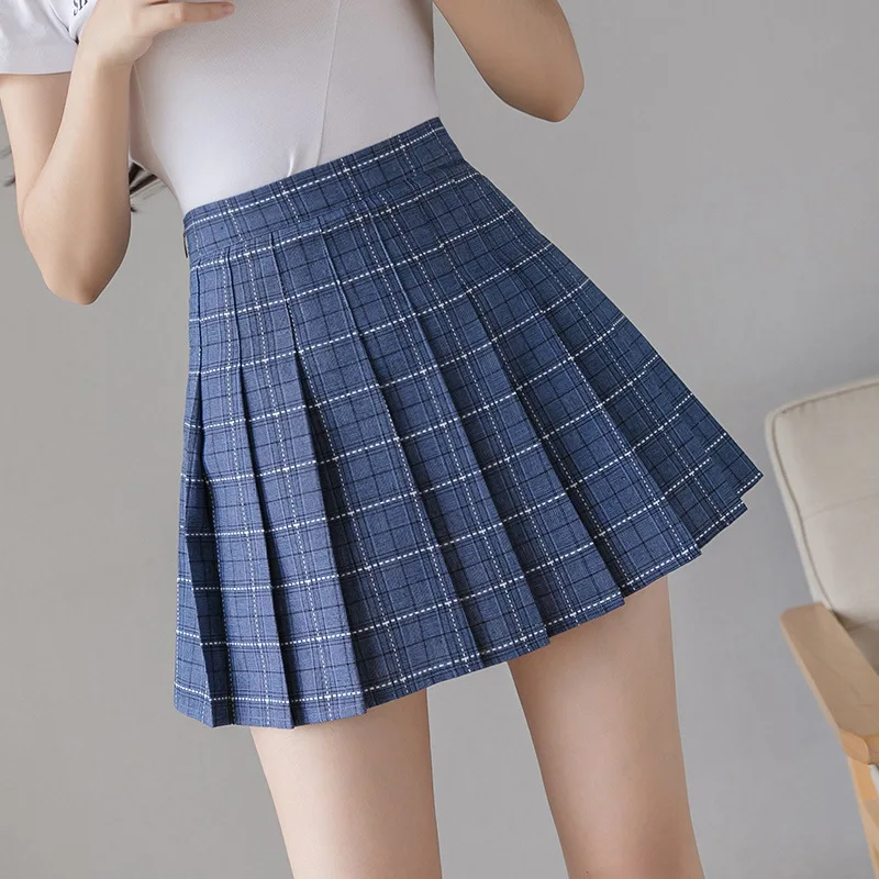 

Pleated skirt Women's short skirt High waist Korean version New skirt Female summer autumn Plus embroidery size a-line skirt