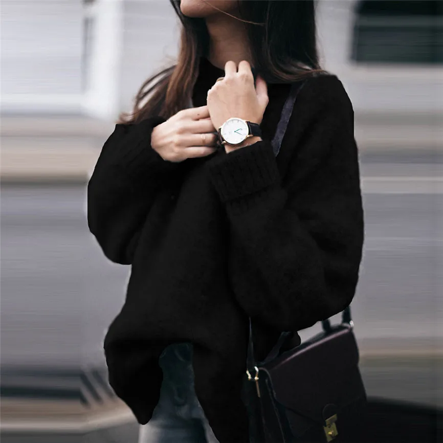 Женский джемпер размера плюс женский свитер с длинным рукавом повседневный