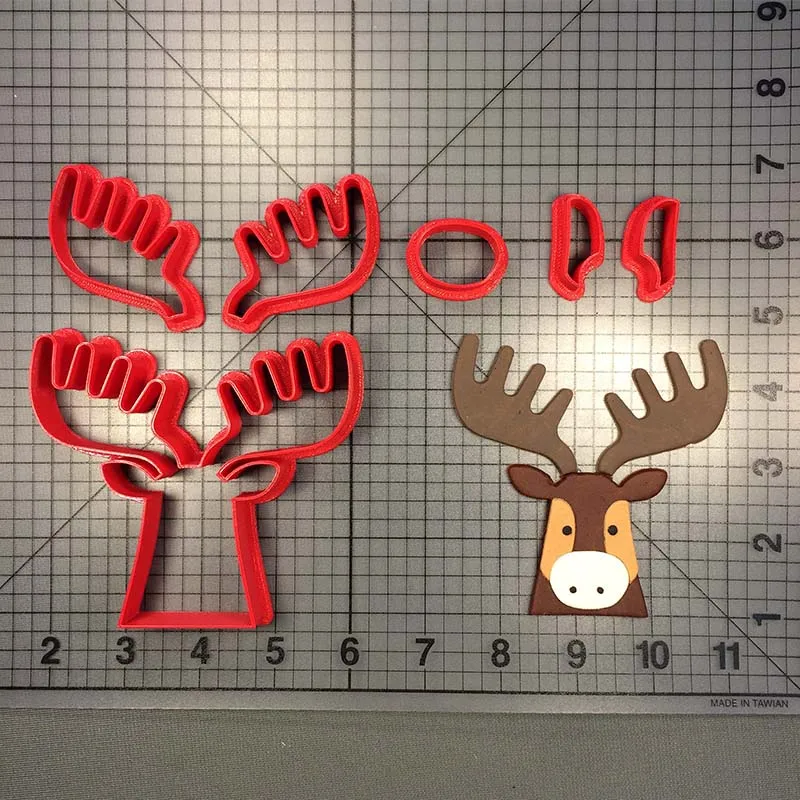 Рождественское животное красный нос северный олень красная лицевая силуэт