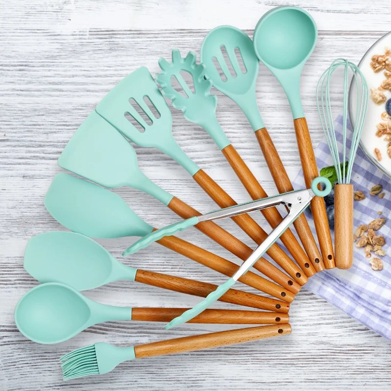 

DEKO антипригарная термостойкая ручка, лопатка, ложка, силиконовая кухонная посуда, набор кухонной утвари с ящиком для хранения, кухонные инс...