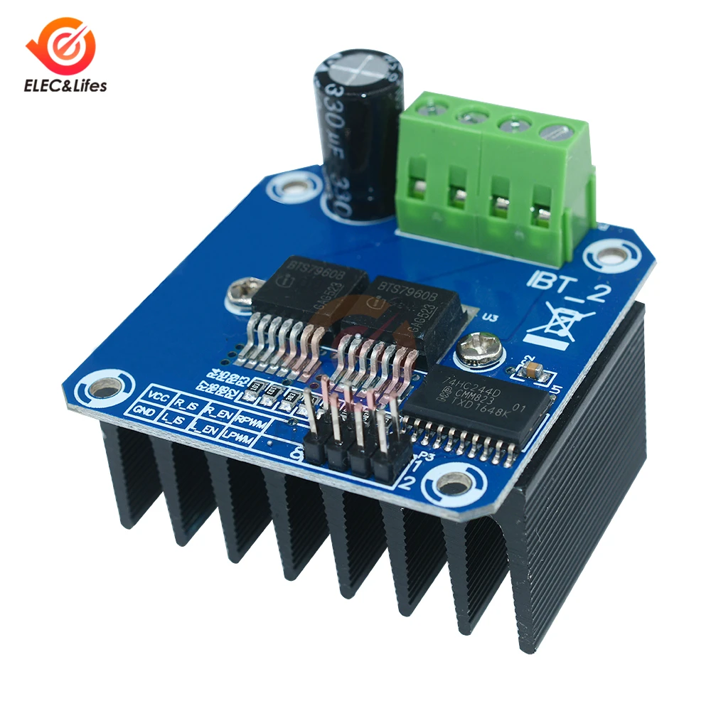 Двойной BTS7960 B BTS7960B 43A h мост высокая мощность модуль драйвера двигателя плата для