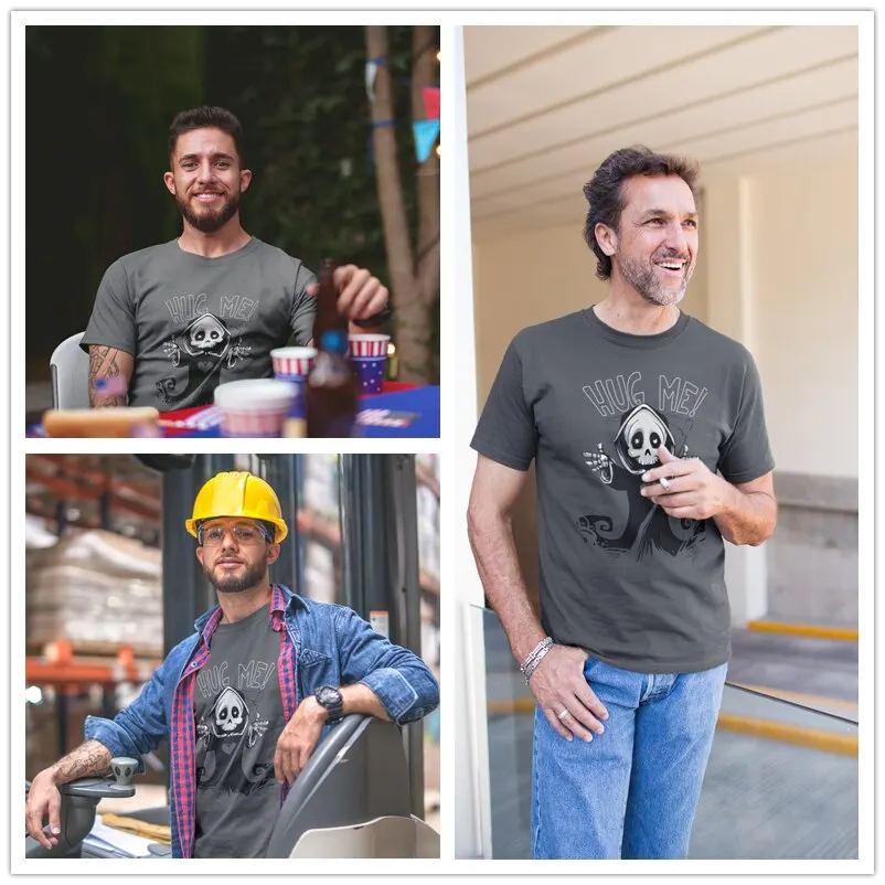 Жнец футболка с принтом Hug Me Футболка негабаритных короткий рукав 100 процентного