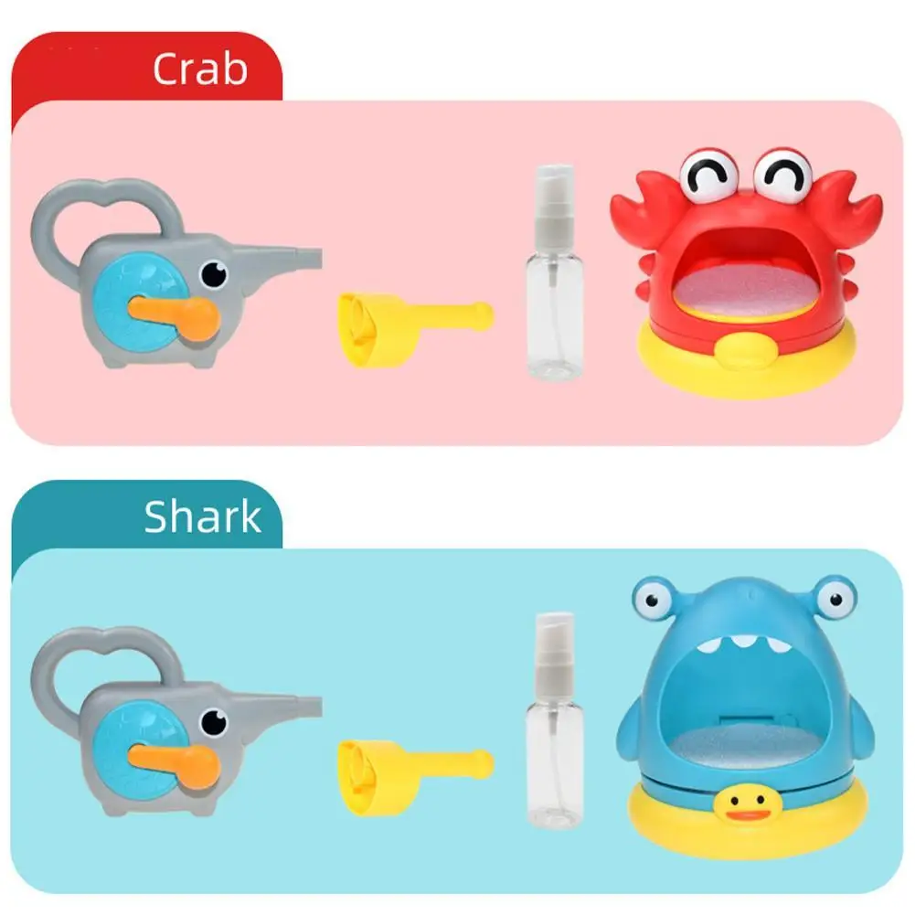 

Blowing Bubble Machine Children's Bubble Maker Cartoon Shark Crab Bathroom Bath Toy Fun Bubble Machine Bathtub Toy