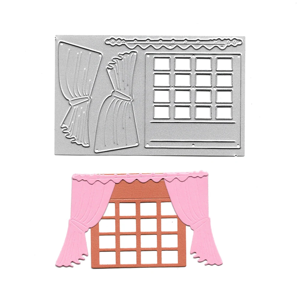 

Clear Stamps And Dies Window Curtain Metal Cutting Dies Scrapbooking Embossing Folders for Card Making Craft DIY Stencils New