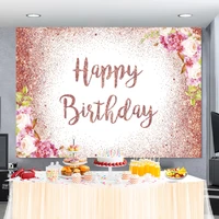 laeacco girls birthday party decoration backdrop for photography red glitter polka dots rose flower customized photo background
