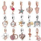 2022 Новый серебряный цвет розовый воздушный шар Фламинго Очаровательная Бусина Подходит для оригинального браслета Pandora Изготовление ювелирных изделий подарок