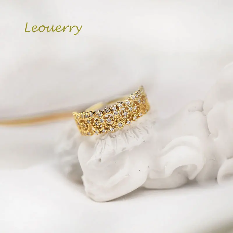 Кольцо женское из серебра 925 пробы с ажурной кружевной короной | Украшения и