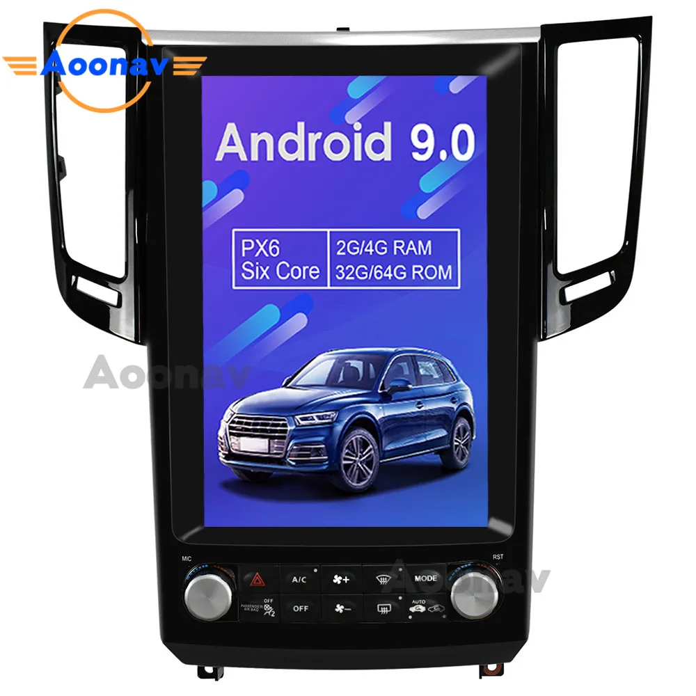 Автомобильный мультимедийный стереопроигрыватель AOONAV экран Tesla Android 9 0 PX6 для