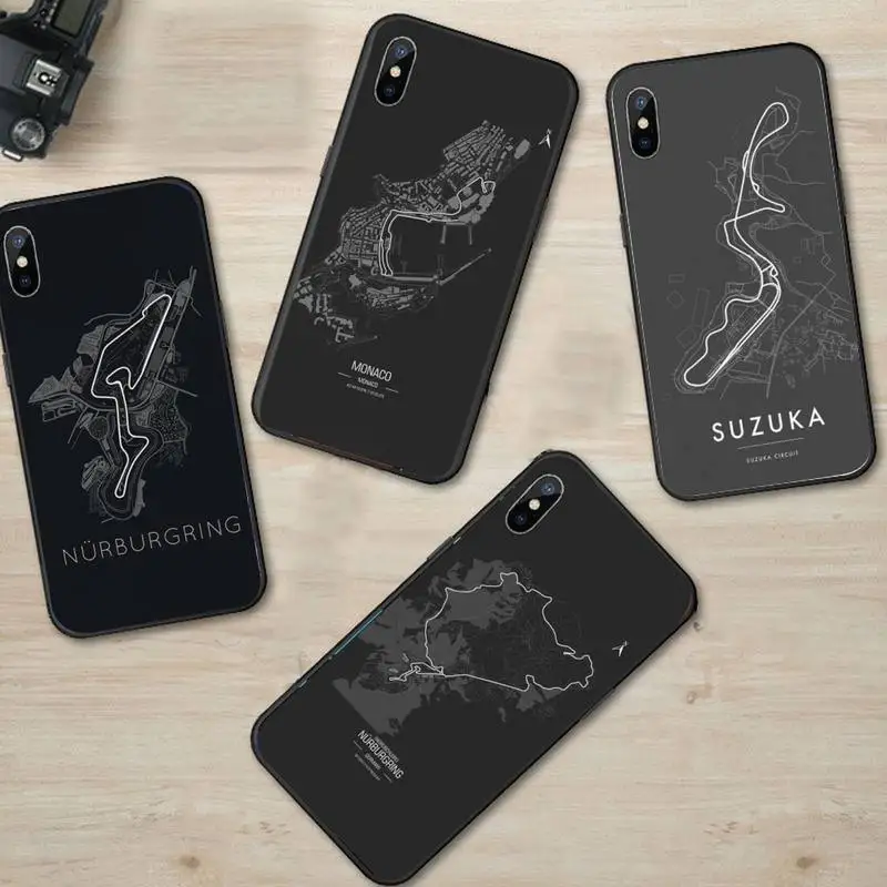 

Diseny Formula racing circuit Phone Case for iPhone 11 12 mini pro XS MAX 8 7 6 6S Plus X 5S SE 2020 XR