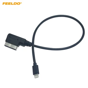 FEELDO AMI/MDI Interface To Lightning Jack Power Charger Only Adapter Cable For Audi/Volkswagen Car (Model Year:2009~2014) #6216
