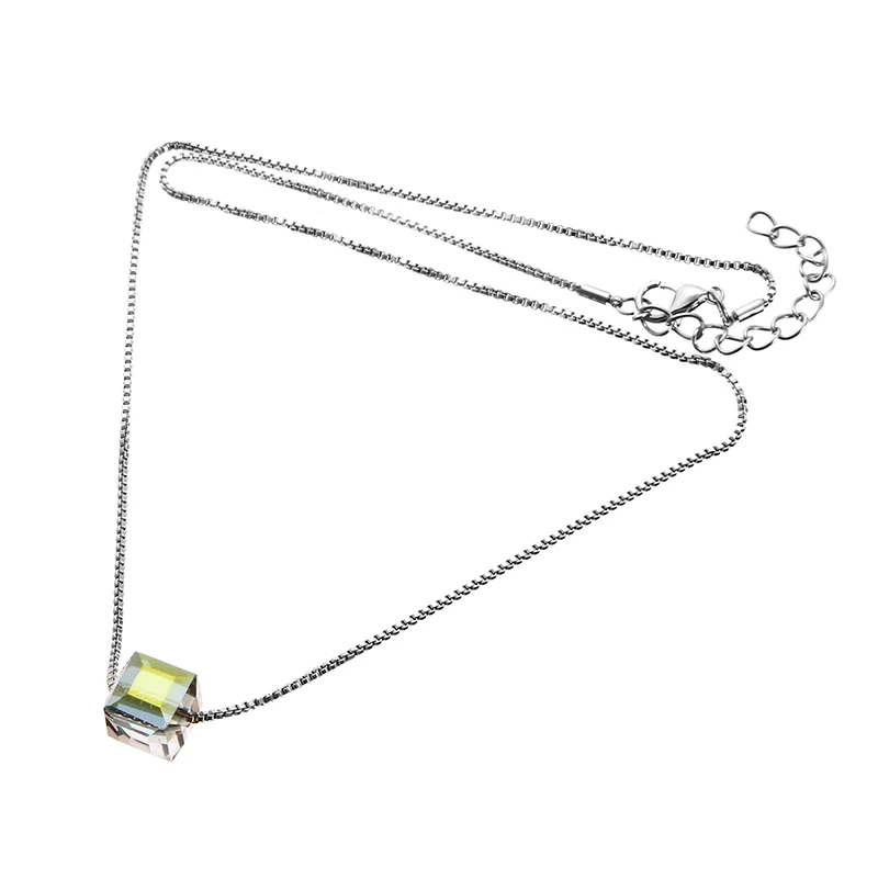 Красочный куб Shellhard длинная звено колье цепочка ожерелья и подвески ювелирные