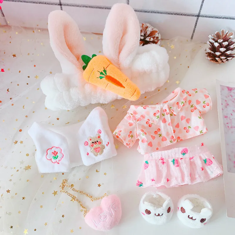 Chaleco de oso superior Floral, traje de 20cm, ropa de mu&ntilde;eca, estrella de peluche, accesorios cambiantes-4