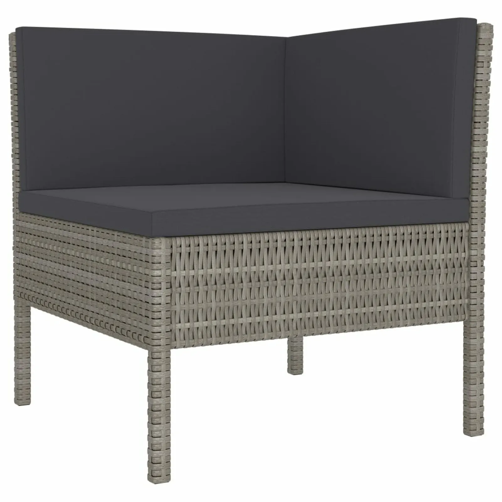 

6 pcs. Garden lounge set with gray poly rattan cushions