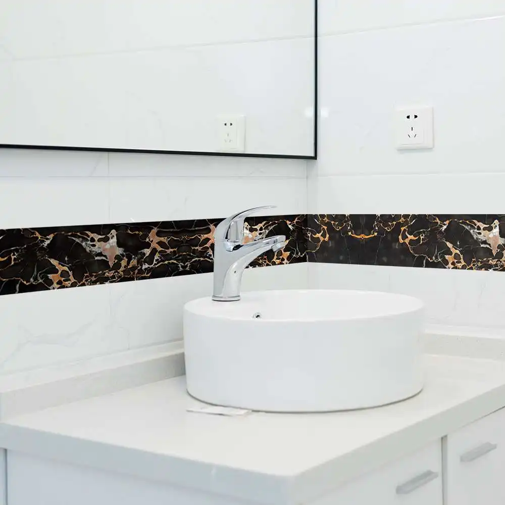 2PCS Self Adhesive Skirting European Style Marble Wall Sticker Waterproof Stickers for Kitchen Backsplash Home Decor | Дом и сад