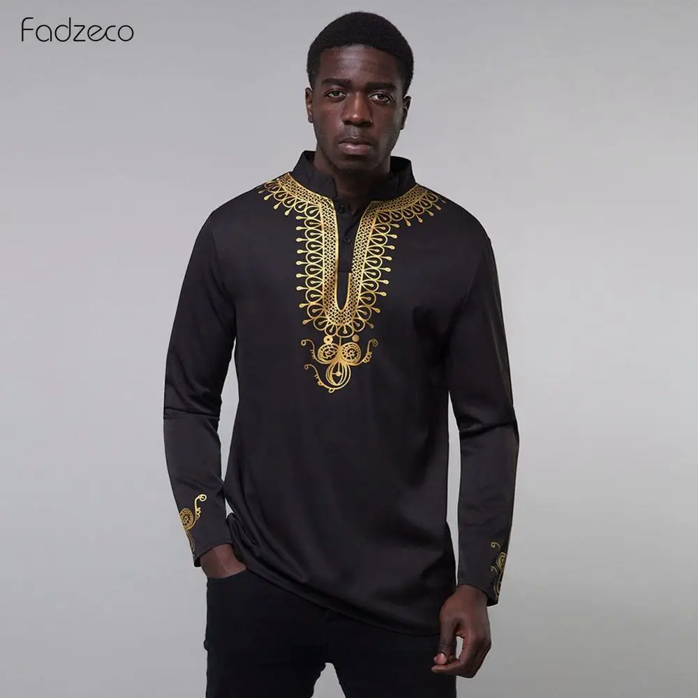 Fadzeco Африканская рабочая одежда Dashiki новинка 2019 Мужской Топ лучшего цвета