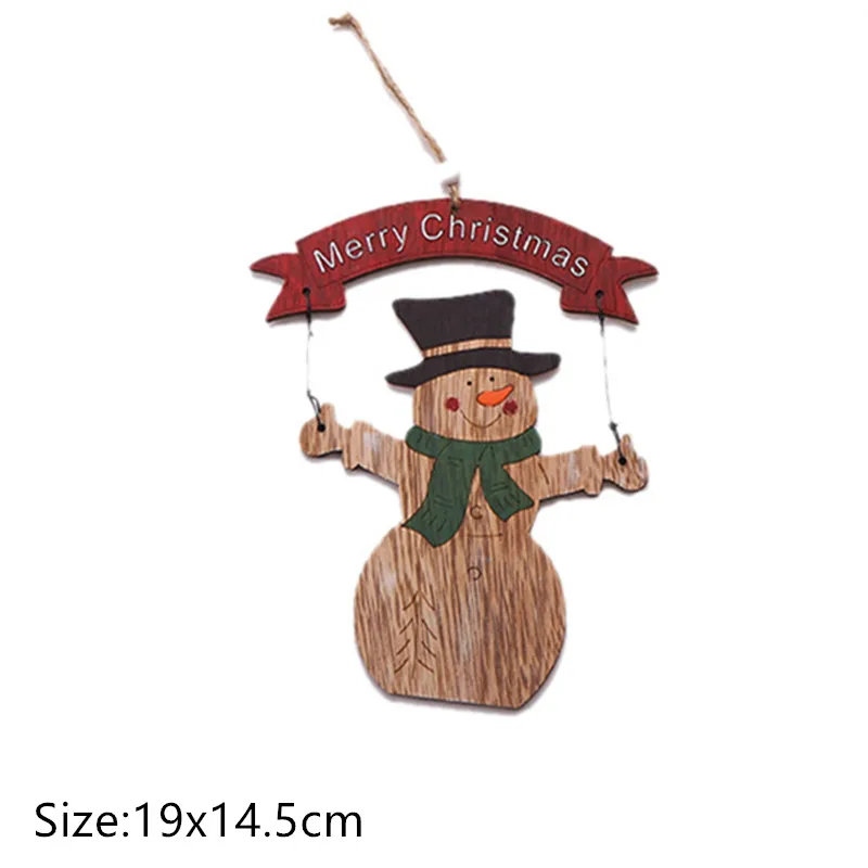 1pc-33-snowman Рождество Noel Счастливого Рождества деревянные подвесные украшения для рождественской елки украшения для дома Noel Navidad Декор новогодние подарки - Цвет: 1pc-33-snowman