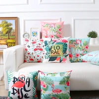 flamingo print sofa cushion cover decorative pillowcase short plush throw pillow cases home decor pillowcover 4545cm