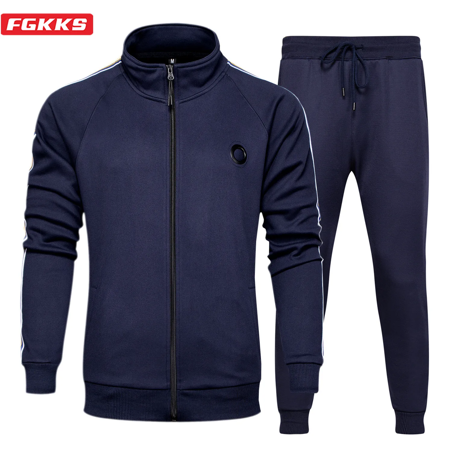 

FGKKS Spring New Men Casual Suit Brand Men Sportswear 2-Piece Hoodie + Pants Set Jogging Fitness Sportswear TrackSuit Male