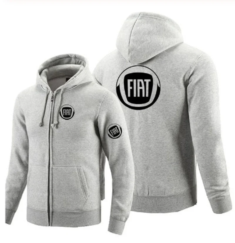 

2021 NEW Fiat logo zipper Sweatshirt Men Zipper Hoodies Autumn Hoodie Winter Long Fashion Casual Clothes