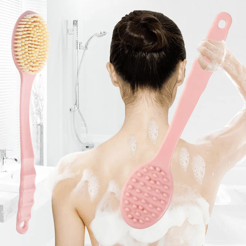

Bath Brush Long Handle Scrubber Skin Massage Brush Feet Rubbing Body Brush For Back Exfoliation Brushes Bathroom Accessories