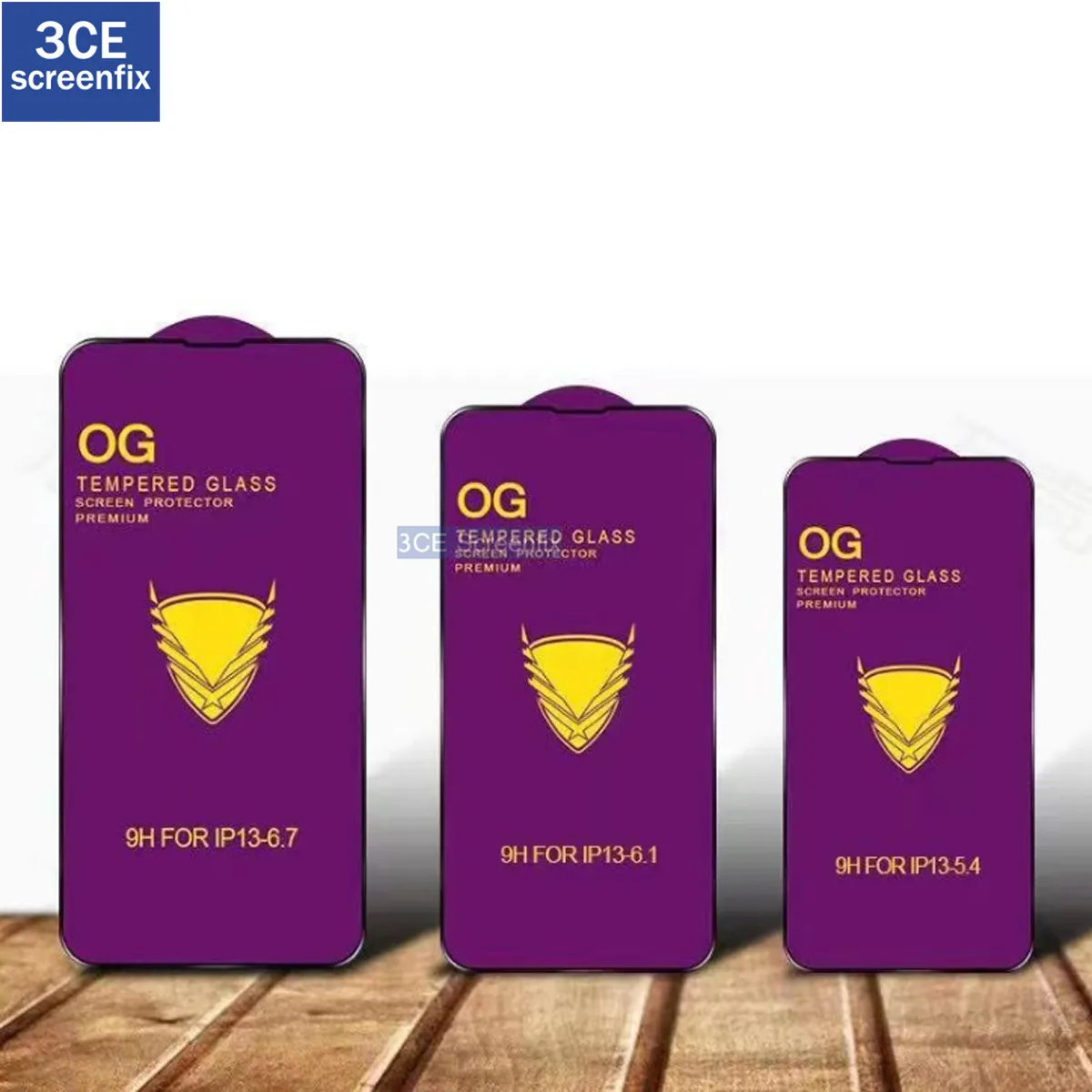 

100Pcs High Quality OG Full Glue Tempered glass for iPhone 13 Pro Max 13 mini Big Curved edge Full Glue Screen Protector Glass