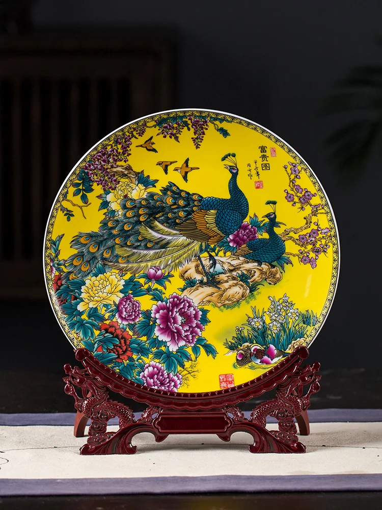 Цзиндэчжэнь керамика современный простой павлин ваза набор из трех частей