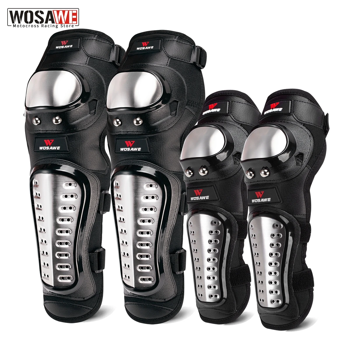 WOSAWE 4 шт./компл. наколенник из нержавеющей стали для езды на