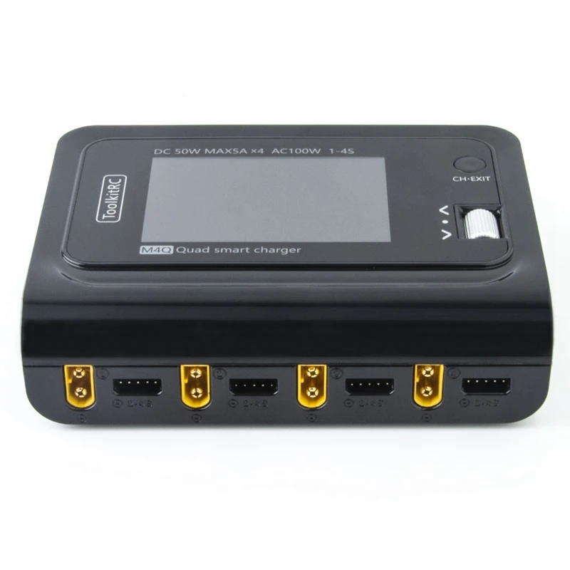 ToolkitRC M4Q 4x50 Вт 5A 1 4S AC 100 4 порта XT60 DC умное зарядное устройство 32 бит ARM IPS яркий