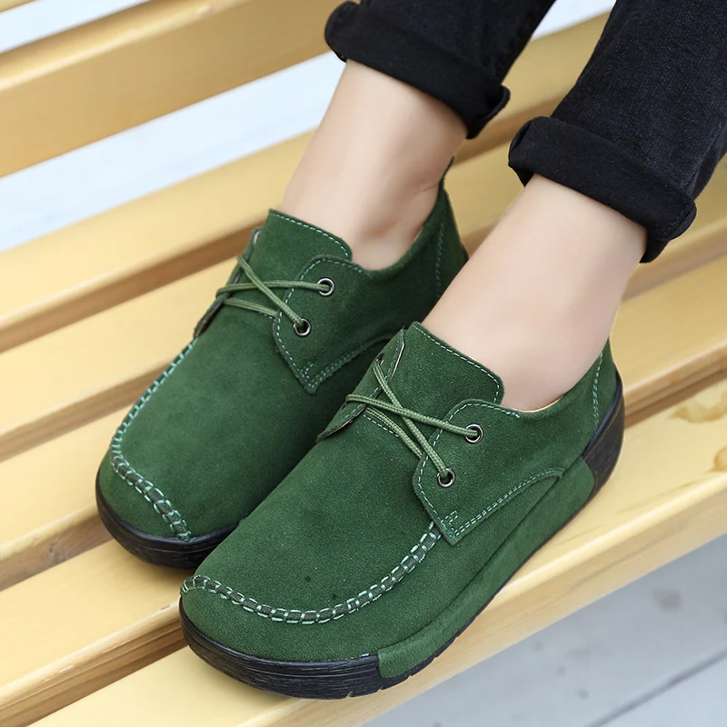 Fashion Women Flat Shoes Spring and Autumn Driving Slip On Rubber Korean Style Nursing Moccasins Shoes Women Platform Loafers