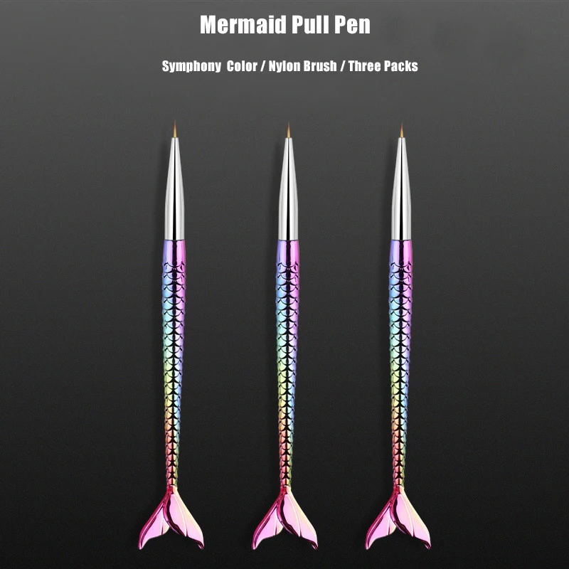 3 шт. кисть для рисования в виде русалки с сотовой ручкой полоской и линейным