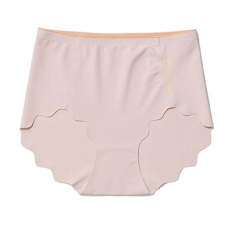 Pink Women L-XXL Big Size Panties Seamless High Waist Underwear Soft Ultra Thin Sexy Ruffles Briefs Comfortable Breathable Lingerie - Цвет: Pink