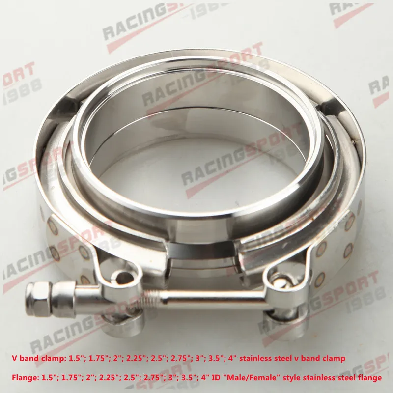 

1.5/1.75/ 2/2.25/2.5/3/3.5/4 Inch Car Exhaust System V-Band Clamp Stainless Steel V-Band Flange Kit For Exhaust Pipes Downpipe