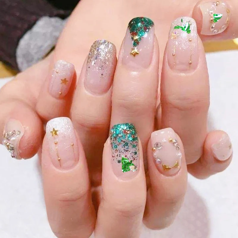 Фольгированная бумага из зеленого сплава с золотыми листьями для