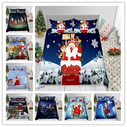 Рождественский Комплект постельного белья с Санта Клаусом популярный домашний