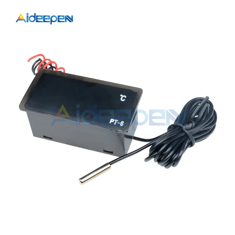 AC 220V PT-6 Встроенный цифровой измеритель температуры-40~ 110C автомобильный транспорт автомобиль термометр монитор с датчиком NTC 2 м