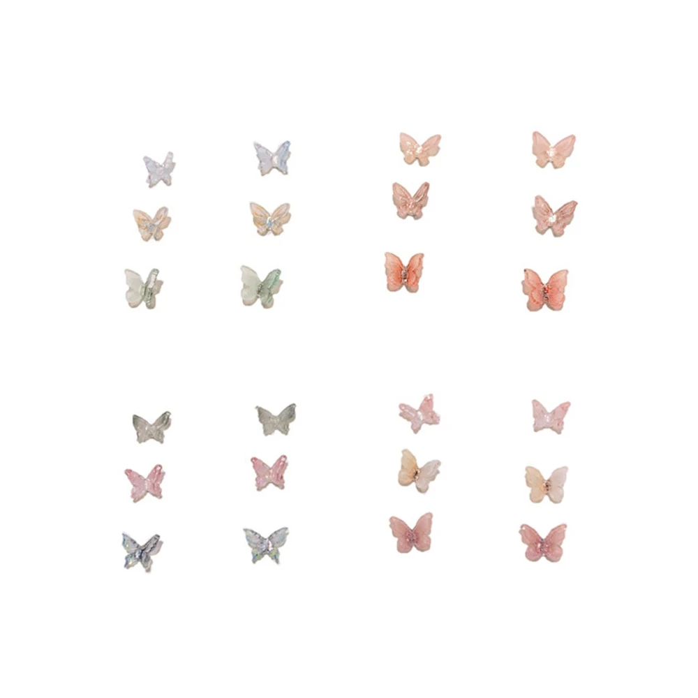 

Fairy Rainbow Butterfly Earrings 2021 New Korean Sweet Colorful Butterflies Simulation Wing Stud Earrings Set Party Jewelry Gift