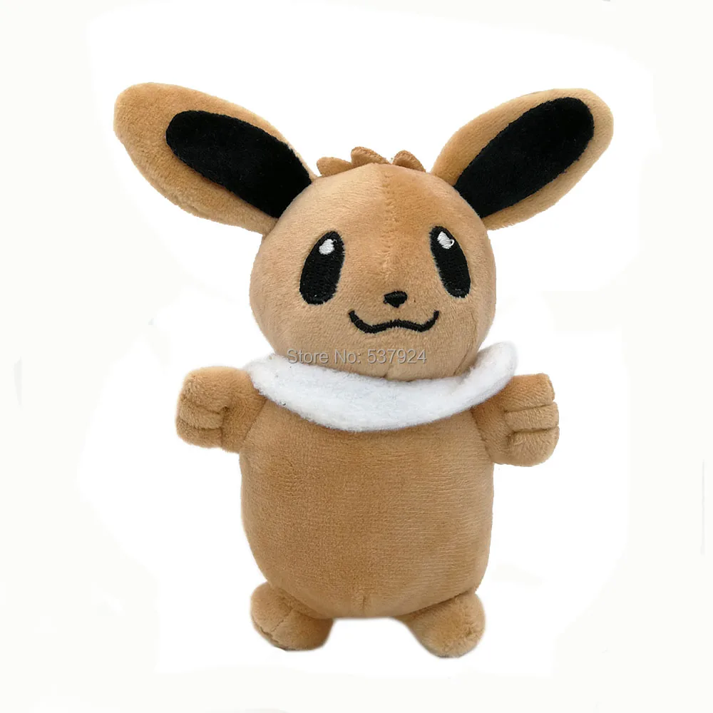 Новинка, 20 шт., Пикачу Eevee Croagunk Dedenne Gengar Larvitar Mimikyu, 4-5,5 дюйма, 10-14 см, плюшевый брелок-подвеска - Цвет: Standing Eevee 12CM