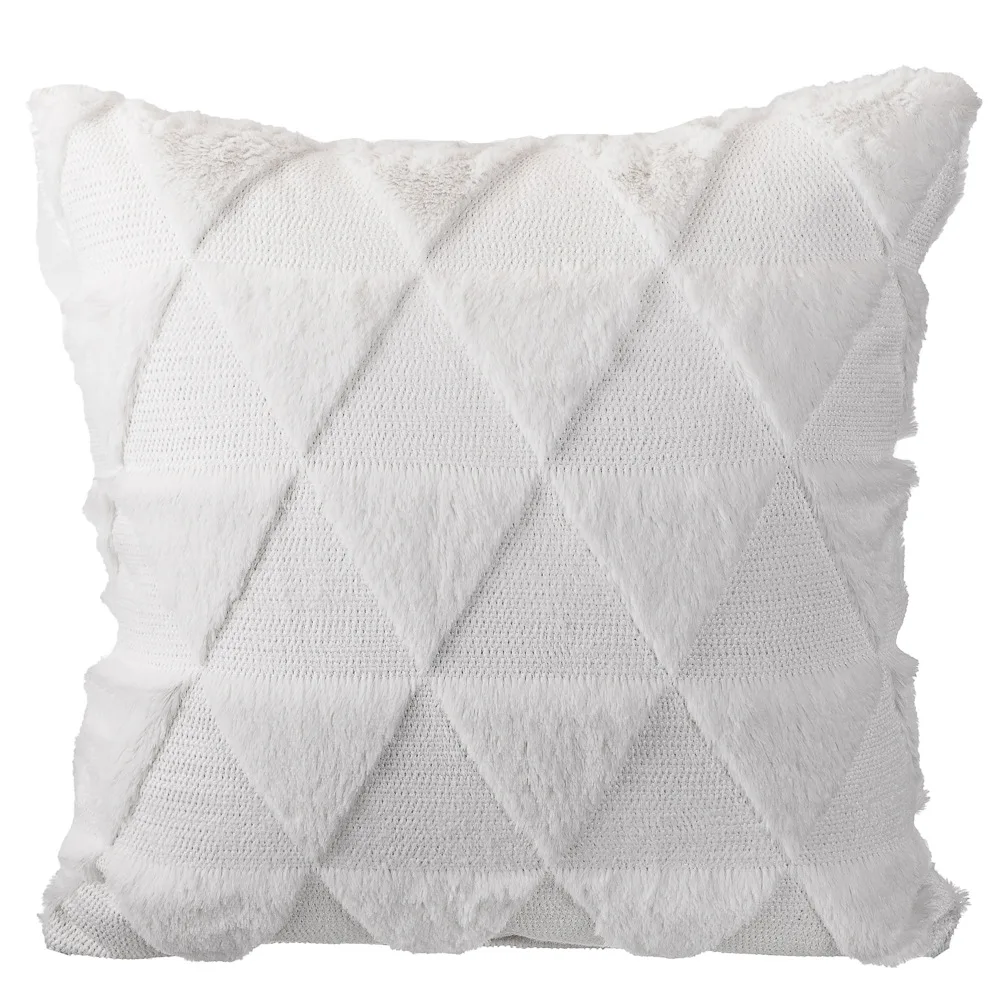 Однотонные геометрические декоративные мягкие Меховые наволочки милые вышитые