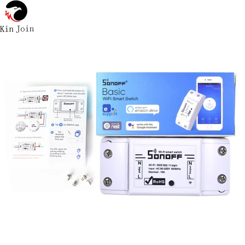 Интеллектуальный выключатель света Sonoff Basic переключатель Wi Fi для