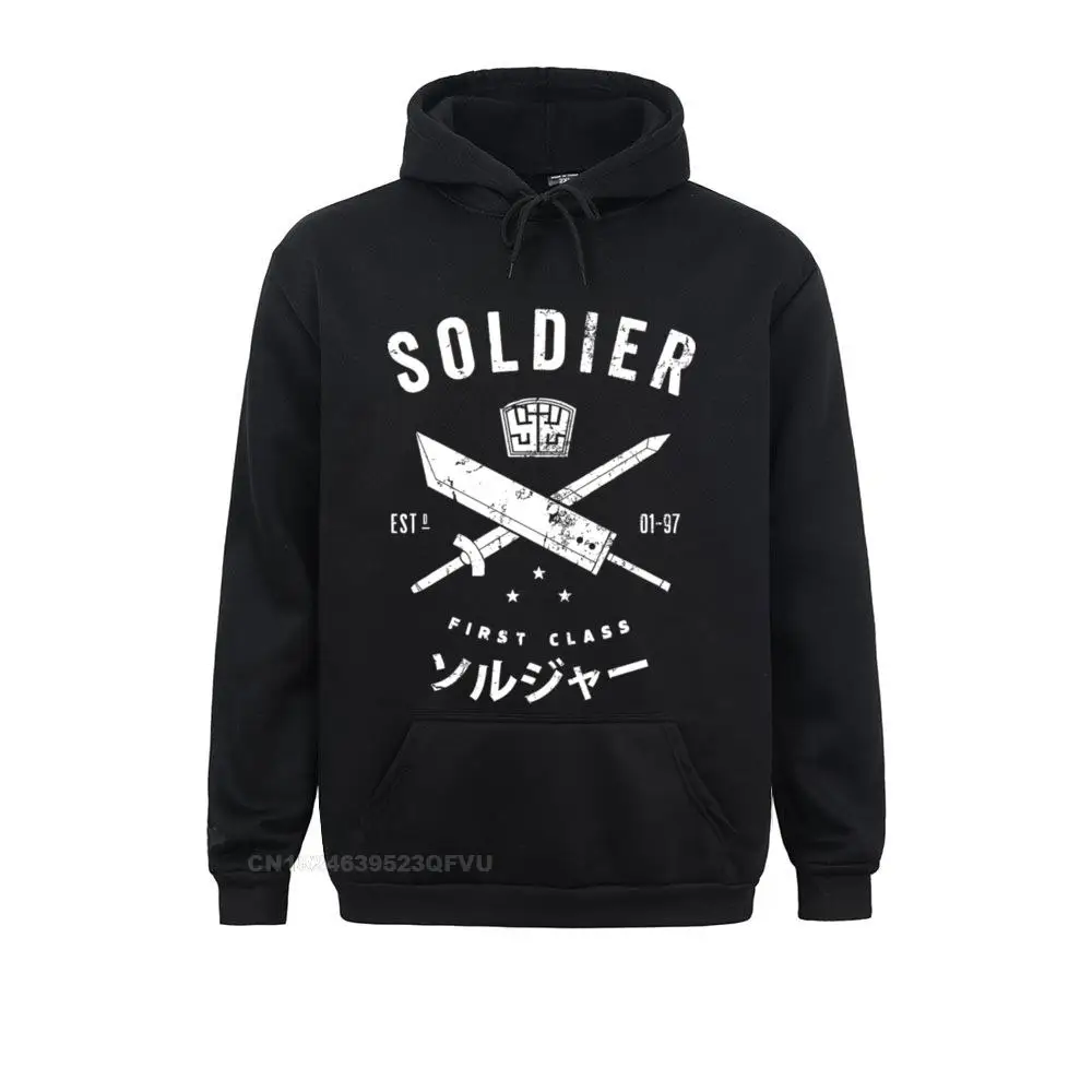 

Men Hoodie Final Fantasy Pullover Hoodie Soldier Premium Cotton Tees Fitness Cloud Ff7 Video Game Strife Shinra Chocobo Gift