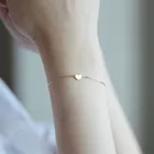 925 стерлингового серебра Корейская версия простой сердце Stick браслет-цепочка для женщин модные браслеты с подвесками из 14-каратного золота ювелирные изделия аксессуары