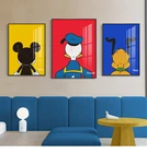 Домашний декор из мультфильмов, картины на холсте с видом сзади из мультфильма Дональд Дак, постеры с Микки Маусом, картины для украшения стен комнаты для девочек