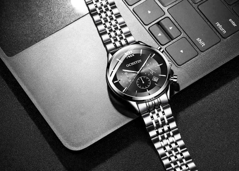 OCHSTIN 6129B reloj часы Мужские кварцевые модные Роскошные наручные с ремешком из