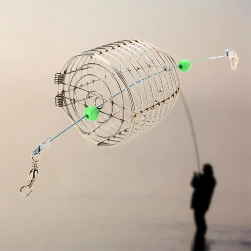 

1 Pcs Fish Small Stainless Steel Bait Cage Basket Feeder Holder Fishing Lure Cage 5cm*4cm Fishing Accessories