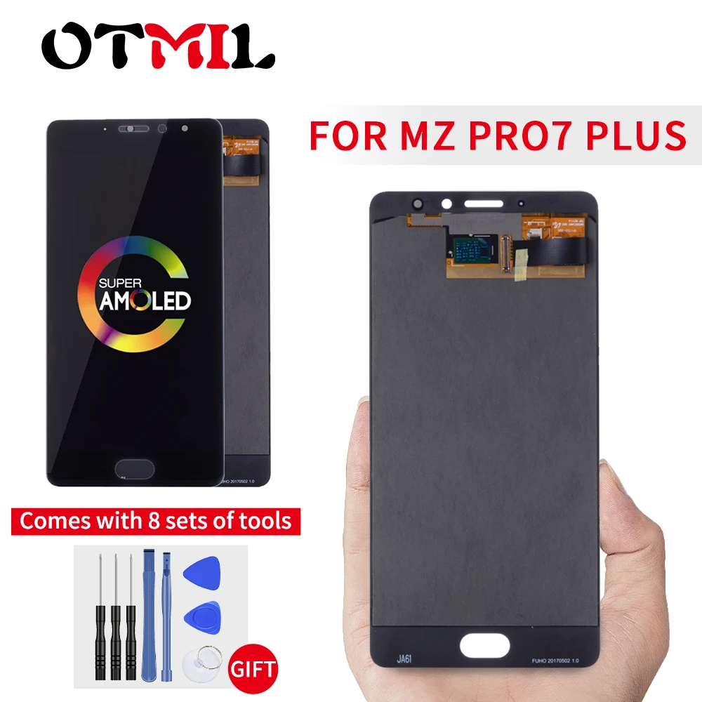 5 7 &quotAMOLED для MEIZU Pro Plus дисплей сенсорный экран с рамкой PRO7 ЖК-экран Замена Pro7 + lcd |