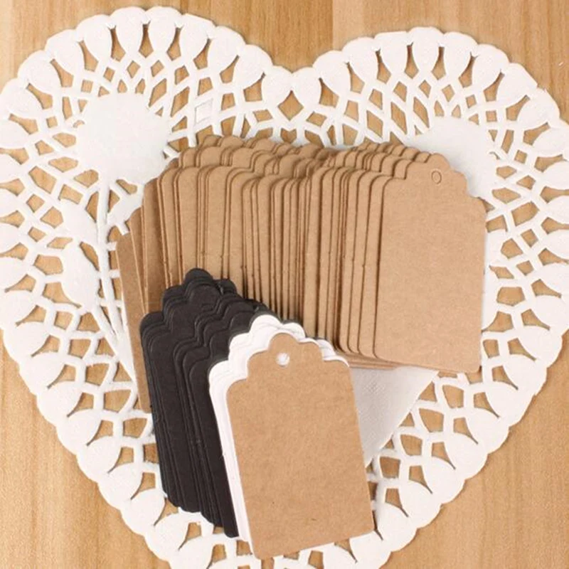 50 шт. волнистые бирки из крафт бумаги бумажные этикетки карточка для